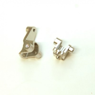 ST Racing Traxxas TRX-4 Lower Front Shock Mounts, silver aluminum (2)