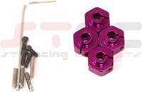 ST Racing Wheely King 12mm Clamping Hex Hubs, Purple Aluminum (4)