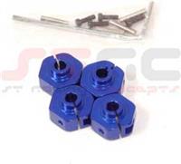 ST Racing Wheely King 14mm Clamping Hex Hubs, Blue Aluminum (4)