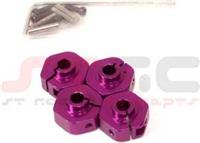ST Racing Wheely King 14mm Clamping Hex Hubs, Purple Aluminum (4)