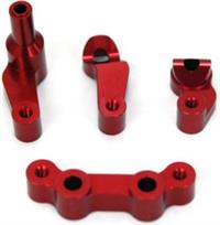 ST Racing SC10 4x4 Steering Bellcrank Set, Red Aluminum (4 Pieces)