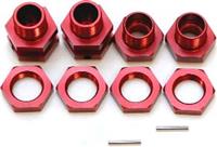 ST Racing SC10 17mm Hex Conversion Kit, Red Aluminum (4 Pieces)