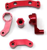 ST Racing SC10/B4/T4 Steering Bellcrank Set, Red Aluminum