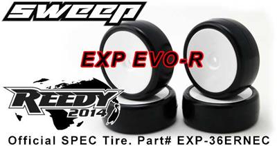 Sweep Evo-R 36 Sedan Racing Rubber Tires On White Dish Rims (4)