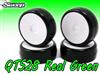 Sweep Real Green Sedan Racing Rubber Tires On White Dish Rims (4)