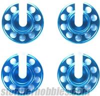 Tamiya TRF Large Diameter Spring Retainers, Blue Aluminum (4)