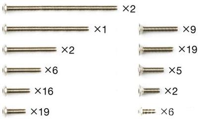 Tamiya Ff-03r Screw Set, Titanium 