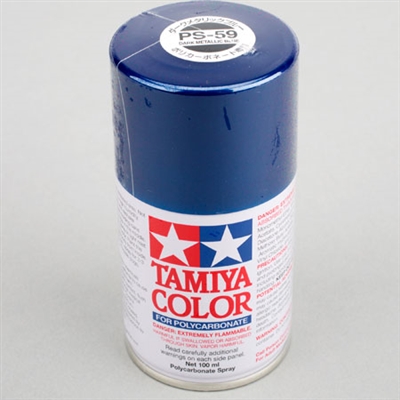 Tamiya PS-59 Metallic Dark Blue Lexan Spray Paint, 3 Oz. Can