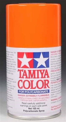 Tamiya PS-62 Pure Orange Lexan Spray Paint, 3 Oz. Can