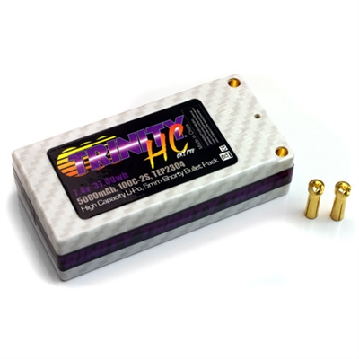 DISC Team Epic 5000mAh 100c 2S Shorty White Carbon Lipo Battery (7.4V)