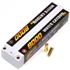 Team Epic 6000mAh 100c 7.4 2s White Carbon Slim Lipo Battery, 5mm Bullets