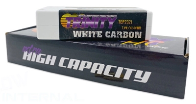 Team Epic 5600mAh White Carbon 130C 2S 7.4V Shorty Lipo Battery, 5mm Bullets