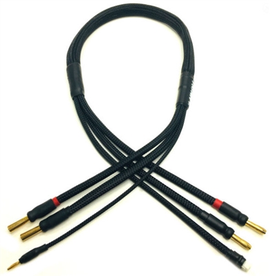 Team Epic 2S Charge Cable with 5mm Bullets, Black