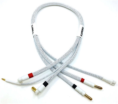 Team Epic 2S Charge Cable with 5mm Bullets, white