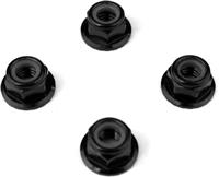 Tekno R/C M5 Flanged Aluminum Serrated Lock Nuts, Black (4)