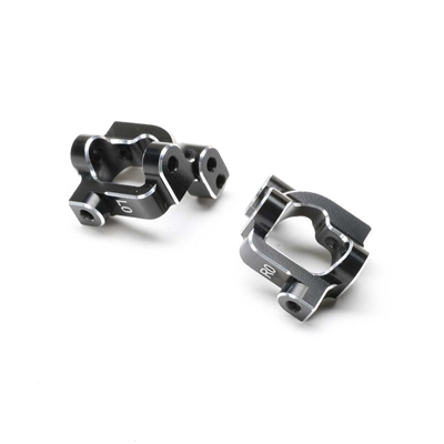 Losi 22S Sprint Car Caster Block Set, 0 deg. black aluminum
