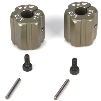 Losi 22T Rear Hexes +1.5mm Width, Aluminum (2)