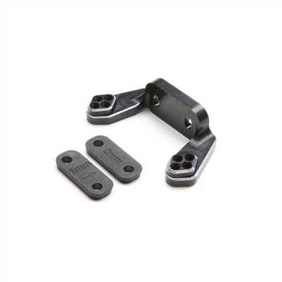 Losi 22 5.0 DC/SR/AC Rear Camber Block, black aluminum with inserts