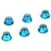 Losi 4mm Serrated Lock Nuts, blue aluminum (6)