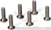 Losi M3 x 12mm Flat Head Screws, Titanium (6)