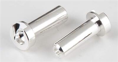 TQ Racing 4mm Bullet Battery Connectors, Silver Plated, 14mm Length (2)