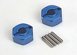 Traxxas Rustler/Stampede Hex Wheel Hubs, blue aluminum (2)