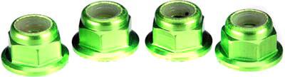 Traxxas 4mm Flanged Serrated Green Lock Nuts (4) Grave Digger