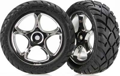 Traxxas Bandit Front Anaconda Tires On Chrome Tracer Rims(2)