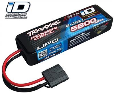 Traxxas 5800mAh Power Cell 7.4v 2S Lipo Battery Pack, 25c with ID connector
