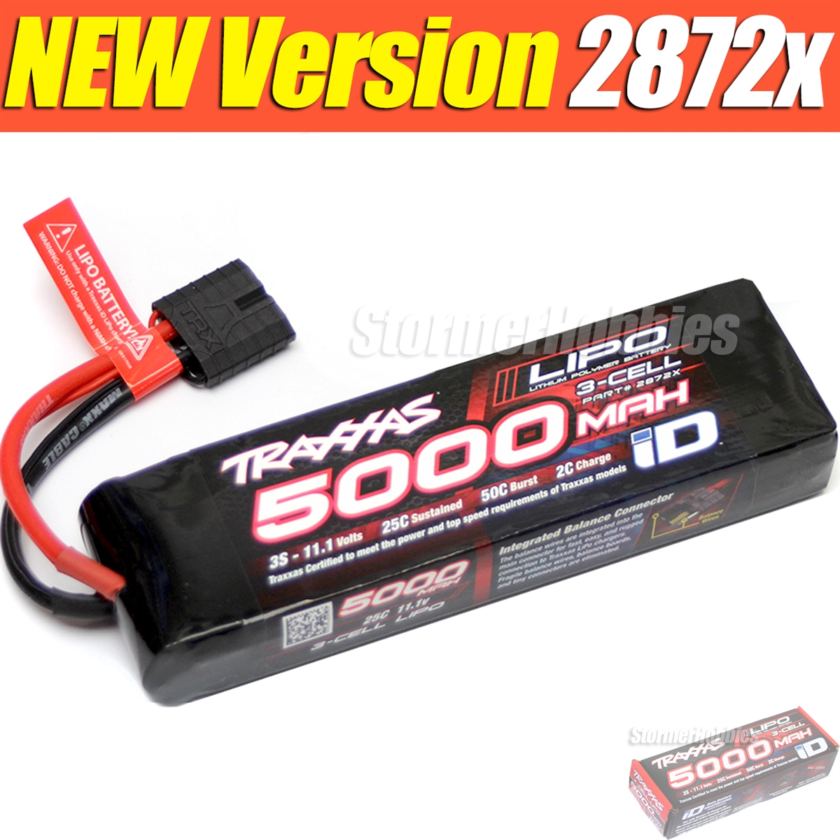 Traxxas 5000mAh Power Cell 11.1v 3s LiPo Battery Pack, 25c