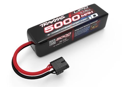 Traxxas 5000mAh 25c 14.8 4S Lipo Battery Pack with Traxxas ID Plug (long)