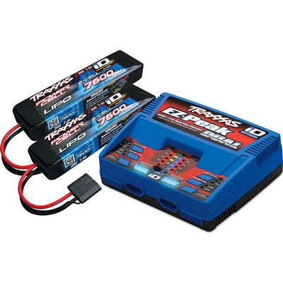 Traxxas Dual iD Charger with 2 - 7600mAh 7.4v 2S Lipo Batteries