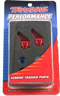 Traxxas Rustler/Slash/Bandit Steering Blocks, red aluminum (2)