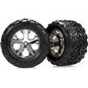 Traxxas Stampede Rear Talon Tires On Chrome All-Star Rims (2)