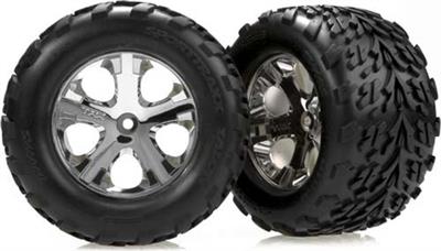 Traxxas Stampede Front Talon Tires On Chrome All-Star Rims (2)