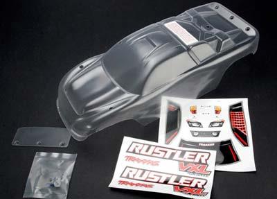 Traxxas Rustler VXL Clear Body with Decals and Wing