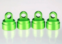 Traxxas Ultra Shock Cap Set, green aluminum (4) for Grave Digger