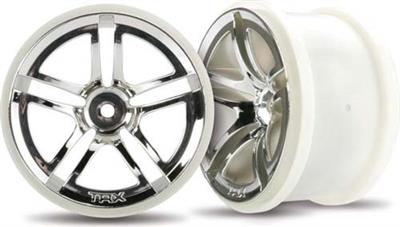 Traxxas Jato/Rustler VXL Front 2.8" Twin-Spoke Rims, chrome (2)