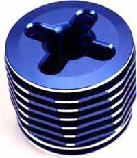 Traxxas Cooling Head-Pro .15, Machined Blue Anodized Aluminum