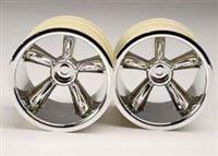 Traxxas Rear 2.2" 5-Star Rims, Chrome For Nitro Rustler (2)