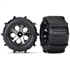 Traxxas Stampede 4x4 Front and Rear 2.8" Paddle Tires on All-Star Black Chrome Rims with inserts (2)