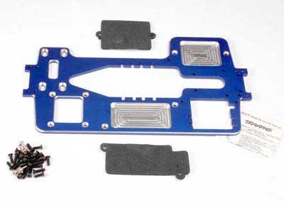 Traxxas T-Maxx 3.3/2.5r Chassis, 4mm Blue Billet Machined Aluminum