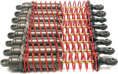 Traxxas Maxx Big Bore Shocks, aluminum with red springs (8)