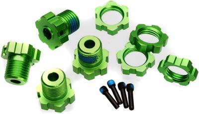 Traxxas Revo Platinum 17mm Wheel Hubs And Nuts, Green Aluminum (4)