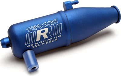 Traxxas Nitro Rustler Resonator Tuned Pipe, Blue Aluminum