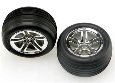 Traxxas Nitro Rustler 2.8" Front Alias Tires On Twin-Spoke Rims (2)