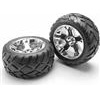 Traxxas Jato Front 2.8" Anaconda Tires On Chrome All-Star Rims (2)
