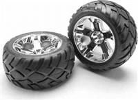 Traxxas Jato Front 2.8" Anaconda Tires On Chrome All-Star Rims (2)