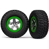 Traxxas Slash Front BFG Mud-Terrain Tires on Green Rims (2)