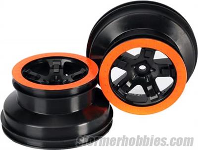 Traxxas Slash Front Black/Orange SCT 2.2/3.0" Dual Profile Rims (2)